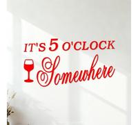 Décorations murales en vinyle Il est 17 heures quelque part 40.8x77.9cm Étanche Rouge