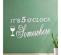 Décorations murales en vinyle Il est 17 heures quelque part 53x101.2cm Décoration de carrosserie Blanc