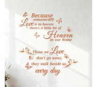 Décorations murales en vinyle Parce que quelqu'un que nous aimons est au ciel, il y a un peu de paradis dans notre maison. 35x38.2cm Décoration de carrosserie Orange