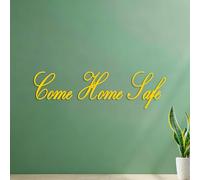 Décorations murales en vinyle Rentrez chez vous en toute sécurité 40x143cm Décoration artistique Jaune