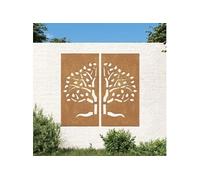 Décorations murales jardin 2 pcs 105x55 cm design d'arbre 824510