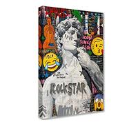 Décorations murales pour salon, motifs abstraits de graffitis, peintures de rue amusantes, 1 panneau en toile, art pop contemporain, œuvre d’art encadrée, prête à être accrochée, impressions et