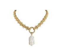Decorations Nouveau 2024 Grand Square Natural Ewater Pearl Pendant Chaîne Chunky pour Femmes Accessoires de Mode Elegant Pearls S Gift Creative Beautiful