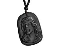Decorations Nouveau 2025 Arrivée Classic Religieux émeraude Green Imitation Jade Jésus State Pendant Men Femmes Prayer Amulet avec pour Vous Accessoires Care CAREAL TENDIY Beautiful