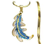 Decorations Nouvelle chaîne Plumes Feuille Bleue 2026 Unisexe pour Les Femmes en Acier Inoxydable Couleur esthétique Soldante Collier Bijoux décoration Accessoires de Luxe à la Mode Hommes Beautiful