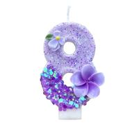 Décorations numérotées pour cupcakes avec paillettes et paillettes, bougies pour gâteaux avec design floral, pour homme, femme, maman, papa, garçon, fille