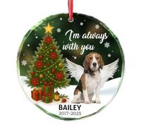 Décorations personnalisées pour sapin de Noël 2025 - Décoration commémorative personnalisée pour animal de compagnie - Perte de chien, condoléances pour animaux de compagnie, cadeaux de mémoire