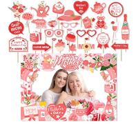 Décorations Photobooth De La Fête des Mères Heureuses, Fournitures pour Les Cabines Photographiques pour La Fête, Grâce À La Mère De La Mère | Décoration De La Table De Fond pour La Célébration du