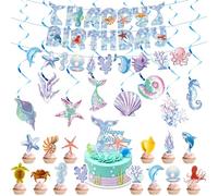 Décorations pour Anniversaire Sirène, Tourbillons Suspendue Monde Sous-Marin, Guirlande et Décorations pour Thème Mariage, Fête