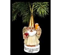 Décorations pour Arbre de Noël - Garden Gnome Ange Avec Bière - Boules Déco