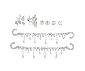Décorations Pour Chaussures 8 Pièces, Charms Papillon et Cœur, Accessoires Pour Chaussures, Chaîne de Charms Rond - Style Élégant, Durable et Facile à Installer, Personnaliser Vo