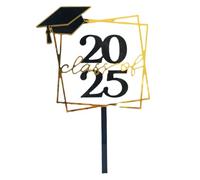 Décorations pour cupcakes de remise de diplôme Deux mille vingt-cinq | Toppers pour cupcakes de remise de diplôme - Accessoires pour photomaton et collations stables et heureux pour la maison, l'école