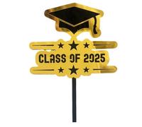 Décorations pour cupcakes de remise de diplôme | Séparateurs de cupcakes en acrylique pour remise de diplôme deux mille vingt-cinq | Accessoires photo et baguettes décoratives noires et dorées pour