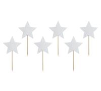 Décorations pour cupcakes SILVER STARS, 6 pièces