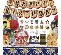 Décorations pour fêtes d'anniversaire Harry: Décorations d'anniversaire Assistant pour enfants - 16 invités Vaisselle pour décorations d'anniversaire de magicien - Harry Décoration pour fêtes à thème