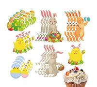 Décorations pour Gâteau Lapin,24 Pièces Esthétique Printanière Mignonne - Toppers Mignons pour Cupcakes Décor de Pâques,Pour Appartement Bureau Table Fête Dessert Goûter