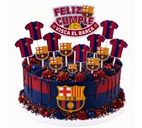 Décorations pour gâteaux du FC Barcelone - 15 pièces - Décorations d'anniversaire