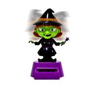 Décorations pour Halloween pour tableau de bord de voiture, ornements de tableau de bord sorcières, à énergie solaire pour usage intérieur et sur bureau, convient pour hommes et femmes