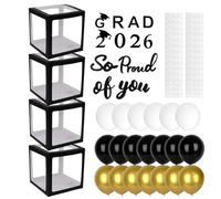 Décorations pour la Graduation 2026,Arche de Ballons et Boîtes à Faveurs de Fête | Les Décorations de la Promotion 2026,Pour rassemblements au lycée, intérieur, extérieur, porche, maison et salle de c