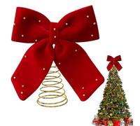 Décorations pour le dessus des arbres de Noël | Décoration de la maison de Noël à l'ancienne,Arc rouge Décoration et ornements de Noël - Pour intérieur extérieur Fête Guirlande de table Étagère