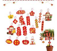 Décorations pour Le Nouvel an Chinois 2026 - Pendentifs de Charmes Mignons | Kit de 18 Pièces de Décorations Chinoises | pour Fournitures de Fête, Vacances, Salon, Festival du Printemps, Mur et