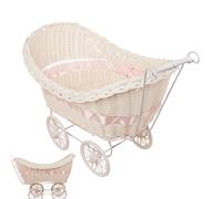 Décorations Pour Poussette,Chariot Quatre Roues Imitation Rotin Rustique Style Campagne | Organisation Chambre Enfant Accessoires Jardin Pique-nique Photographie Décor