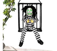 Décorations pour prisonniers d'Halloween - Prisonnier de prison animé en cage,Décorations hurlantes, jouets effrayants d'Halloween avec capteur de mouvement, décorations fantomatiques avec yeux