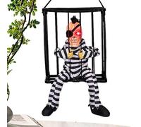 Décorations pour prisonniers d'Halloween | Prisonnier de prisonnier animé en cage,Décoration d'Halloween hurlant avec capteur de mouvement et de lumière, décoration animée