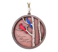 Décorations pour sapin de Noël - Décoration cardinale rouge - Décoration de Noël de 7,5 cm en bois sculpté à suspendre - Souvenir toujours avec vous, visiteur du paradis - Décoration de sapin de Noël