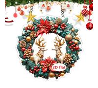 Décorations pour sapin de Noël, décorations suspendues style pays de Noël, pendentifs invisibles acryliques de Père Noël bidimensionnels pour maison intérieure extérieure