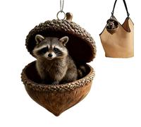 Décorations pour sapin de Noël | Décors festifs en acrylique 2D | Pendentifs animaux avec gland pour sapin de Noël, pour seuils de fenêtre de balcon entrées, mur de jardin