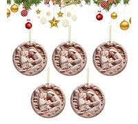 Décorations pour sapin de Noël Ornements 2D réutilisables crèche religieuse | Décor pour sapin de Noël 5 pièces Naissance Jésus Pour maison cuisine mur étagère porte cheminée porche bureau fête C