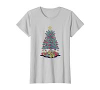 Décorations pour Sapin de Noël T-Shirt, Femme, Argent, M