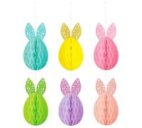 Décorations pour sapin de Pâques - 6 pendentifs suspendus avec lapin et oeufs, décorations de vacances, pour mur de fenêtre, porte familles chrétiennes organisateurs fêtes groupes d'église centres