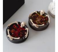 Décorations pour sapin d'Halloween - Bougies squelettes parfumées ambre - Ferme gothique et araignée d'Halloween (marron, 12 x 11, 5 x 4 cm)