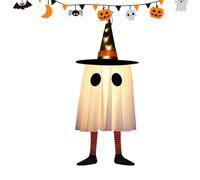 Décorations pour sapin d'Halloween, pendentif fantômes effrayants de jardin avec lumière LED - décorations de fête effrayantes pour fenêtre, porte, salon, patios, jardin et cour