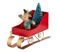 Décorations pour Sapin,Ornement de Traîneau de Noël Tenant de Sapin - Pendeloque en Fer pour Fête de Noël Intérieur Extérieur Maison Cheminée Rebord Mur Porte