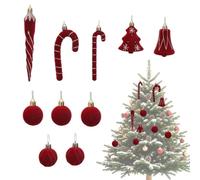 Décorations pour sapin Pendentifs Boules Sucre d'Orge Classiques Floqués | Boules de Noël pour Maison Fête Festival Mariage Fenêtre Entrées Manteau de Cheminée Foyer Vacances