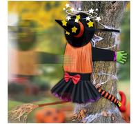 Décorations pour Sorcières d'halloween, Décoration Extérieure d'halloween Accessoires à Suspendre SorcièRe Air Sorcière S'écrasant dans Un Arbre pour d'arbre Extérieur de Cour Pelouse Patio Porche
