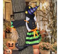 Décorations pour Sorcières d'halloween, Halloween Decoration, Sorcière Qui S'Écrase dans l'arbre d'halloween, Accessoires de Sorcière Volante pour Cour, Jardin, Porche, Intérieur, D'extérieur
