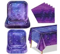 Décorations pour une fête de l'espace et de la galaxie pour 20 invités, Comprend des assiettes en papier, des serviettes, une nappe pour une fête d'anniversaire d'enfants sur le thème de l'espace