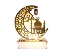 Décorations Ramadan 2025, Lampe Lanterne Ramadan, Eid Mubarak Decoration, 3D En bois Décorations Aïd Mubarak Lumières Maison Fête Chambre pour Musulmans, Décor Table Islamique Aïd al-Fitr al-Adha