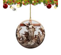 Décorations religieuses de Noël - Décorations religieuses en acrylique 2D - Ornements de crèche de Noël - Pour la maison, les vacances de Pâques, la bibliothèque, l'intérieur de la voiture, poignée de