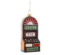 Décorations rétro en plastique à suspendre pour sapin de Noël - Motif console de jeu et panneau de signalisation routière - 5,5 x 5,5 x 10 cm - Rouge - Pour fête de vacances - Décoration d'intérieur