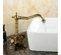 Decorations Robinet de Bassin de Salle de Bain brbasin mélangeur Tap Antique 360 robinets pivotants Doubles poignées, Robinet de Salle de Bain chromé Beautiful