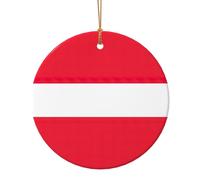 Décorations rondes à suspendre avec drapeau autrichien pour Noël, hiver, Nouvel An