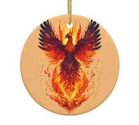 Décorations rondes à suspendre en céramique pour sapin de Noël Phoenix 2025