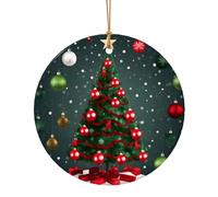 Décorations rondes et plates à suspendre pour sapin de Noël et Nouvel An
