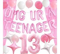 décorations roses fête des 13 ans fille adolescente accessoires de fête omg tu es une ado ballon numéro 13 pour adolescentes de 13 ans accessoires et cadeaux anniversaire