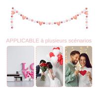 Décorations Saint Valentin,Mochila Escolar Grande Capacidade Para Material - Guirlande de Cœurs en Feutre,Para Crianças Meninas Presente Viagem Escola Acampamento